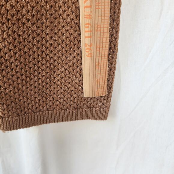 Free People Golden hour maxi skirt women's size M y2k Boho western Crochet Tan - Picture 10 of 13